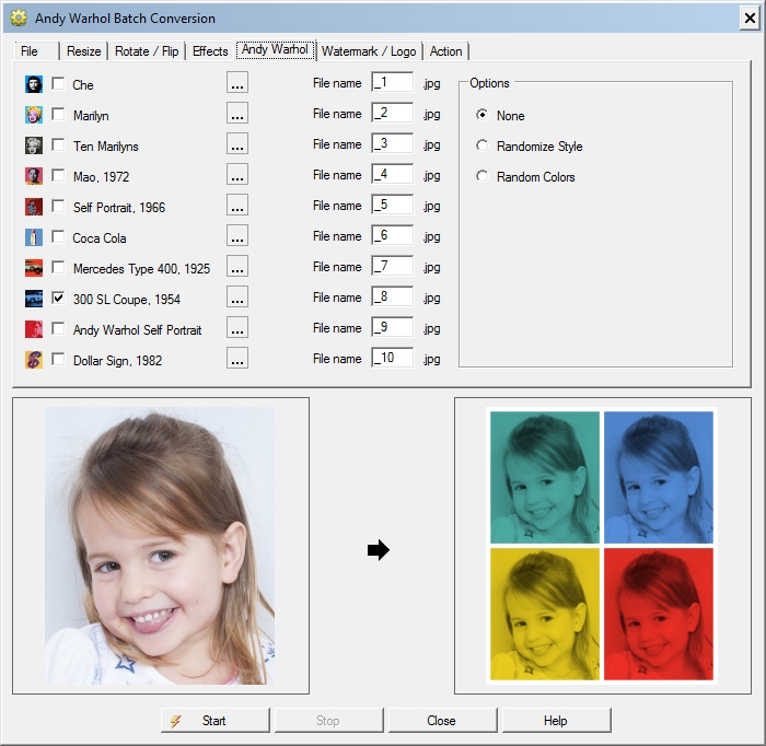 Add Andy Warhol Effects